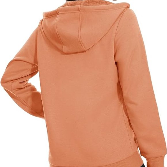 MagcoMsen Fleece Hooded Jacket Size XL Apricot Front Zip 2 Pockets Heavyweight - Picture 3 of 10